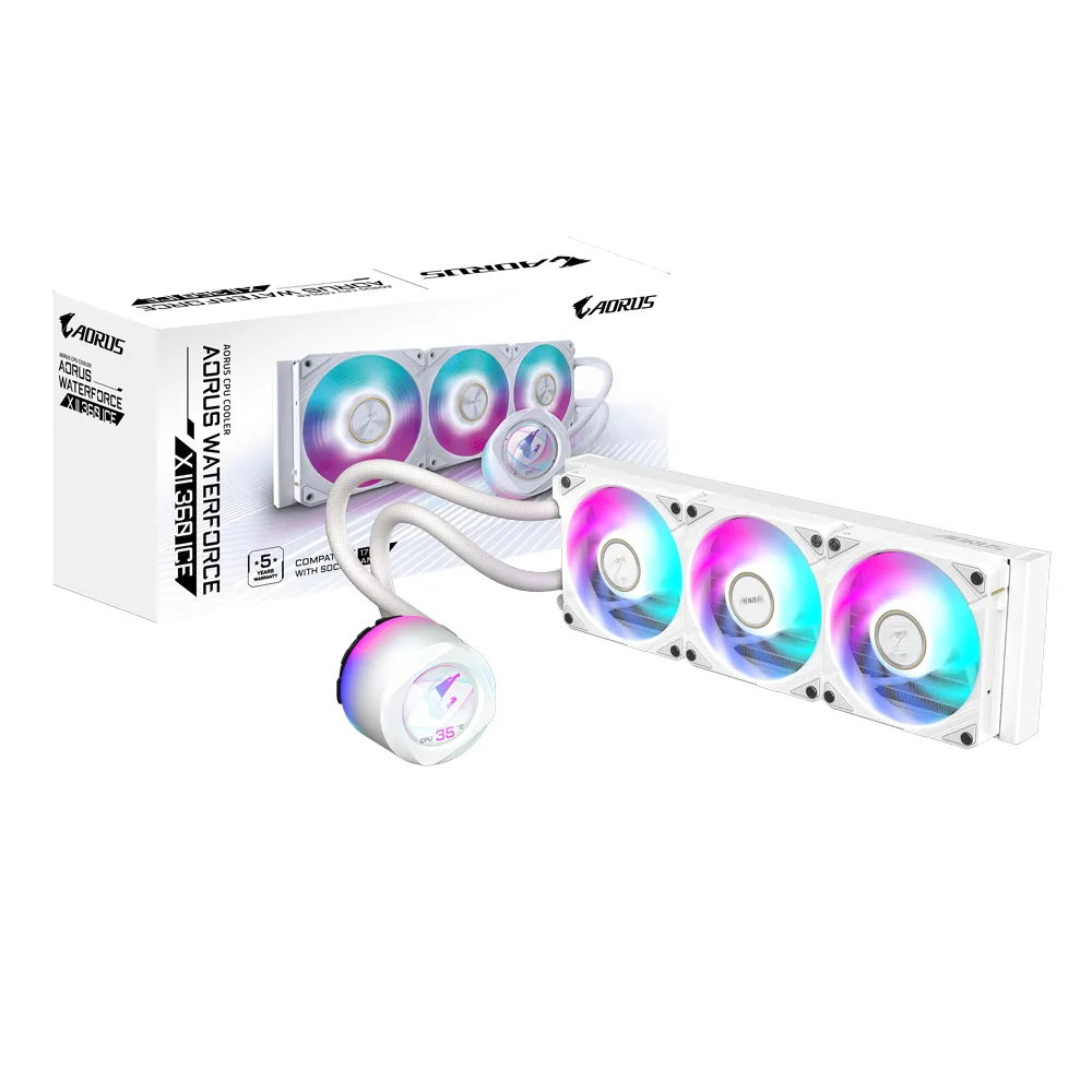 Gigabyte Aorus Waterforce X II 360 ICE LCD+ARGB Magnetic Quick Connet Fans - v&auml;tskekylare