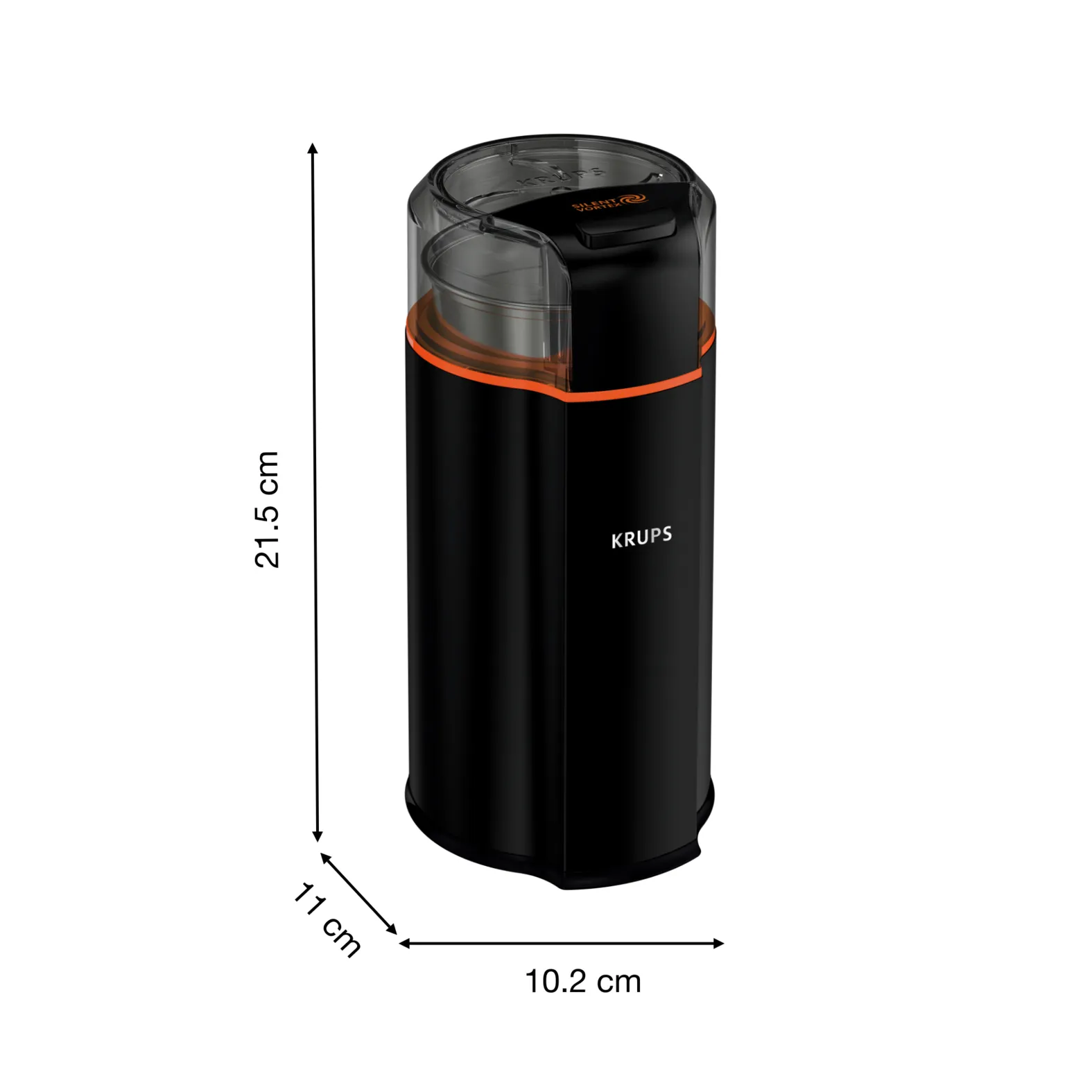 KRUPS Silent Vortex GX 3328 Coffee Grinder 90g, Black