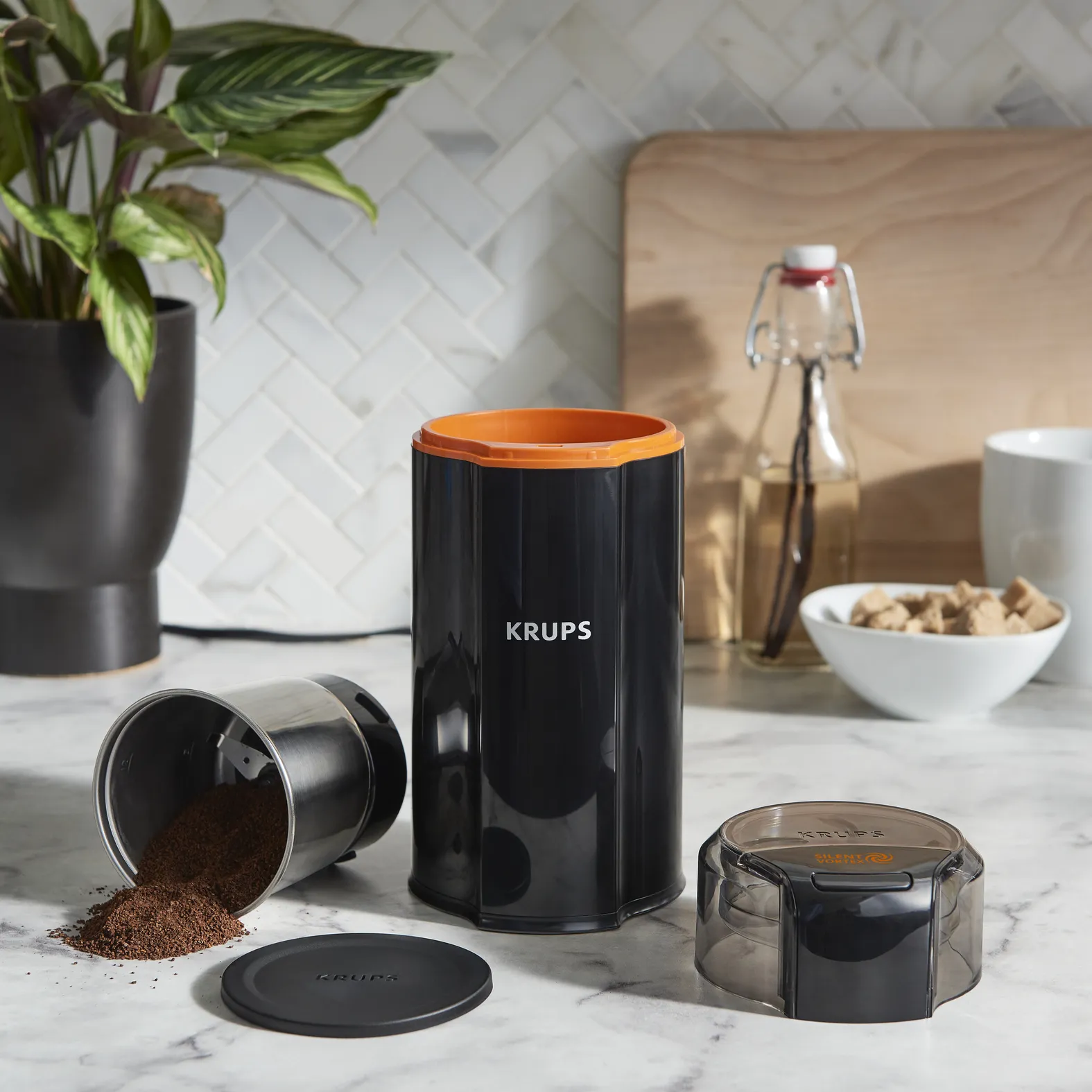 KRUPS Silent Vortex GX 3328 Coffee Grinder 90g, Black