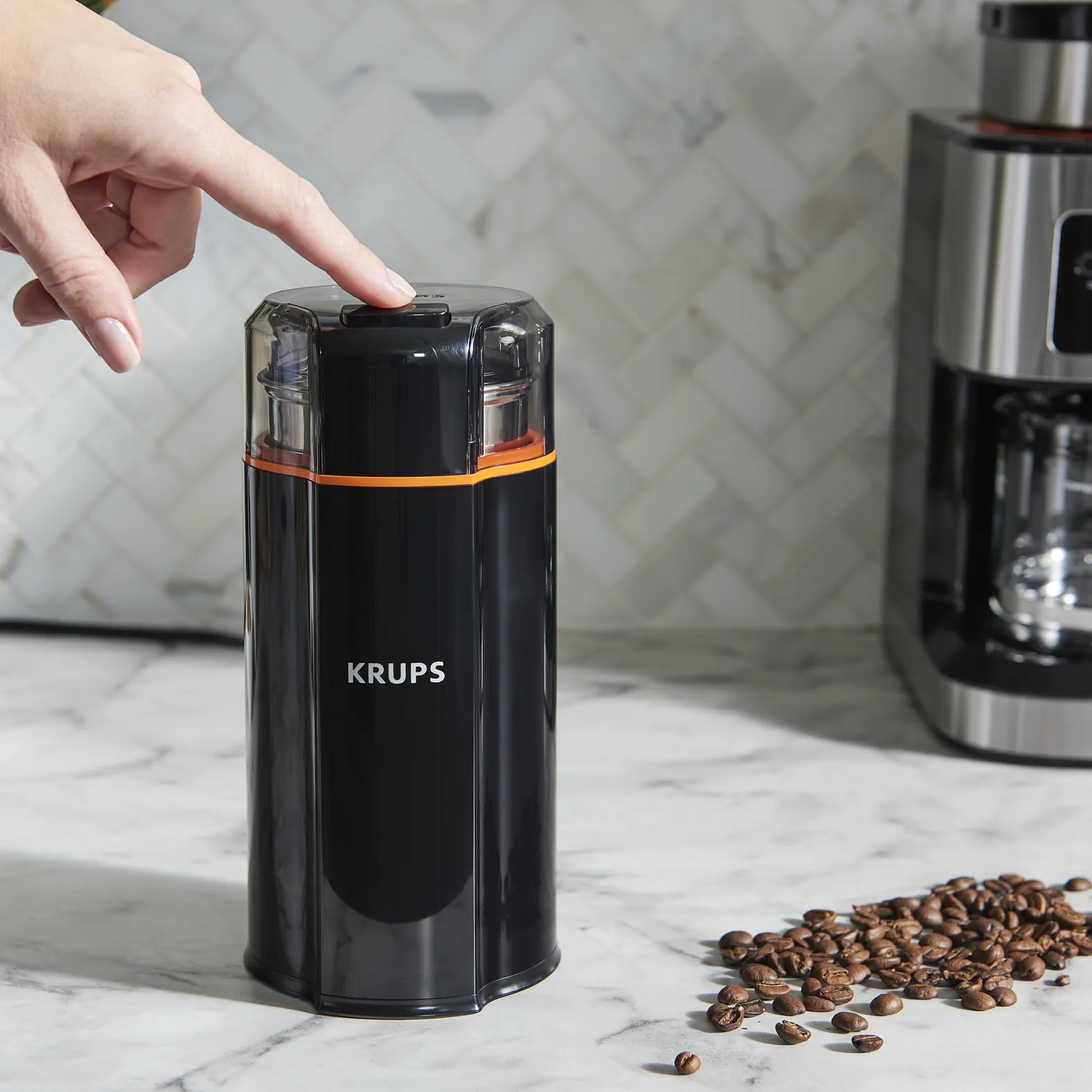 KRUPS Silent Vortex GX 3328 Coffee Grinder 90g, Black