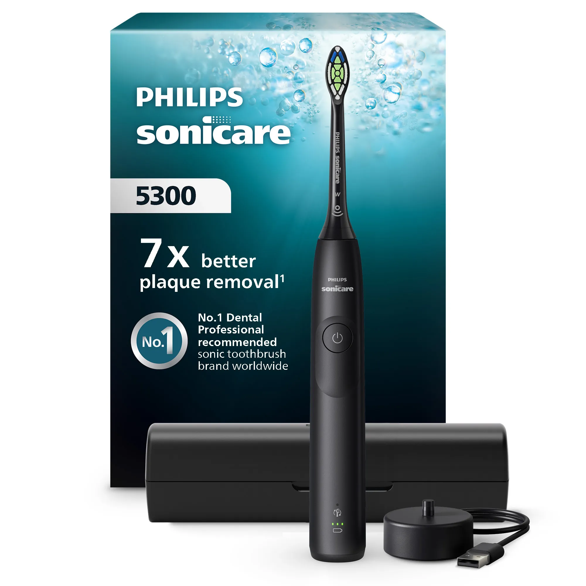 Philips Sonicare 5300 HX7101/02 -s&auml;hk&ouml;hammasharja, musta