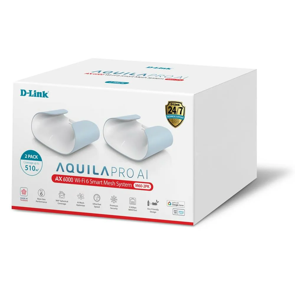 DLINK AX6000 Wi-Fi 6 Smart Mesh Router 2-Pack