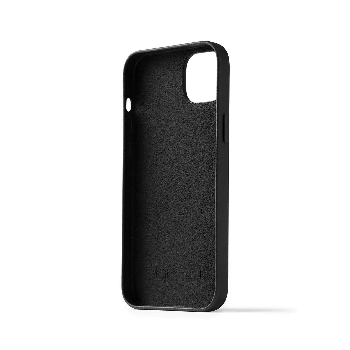Mujjo Full Leather Case, iPhone 14 Plus, MagSafe -suojakuori, Musta