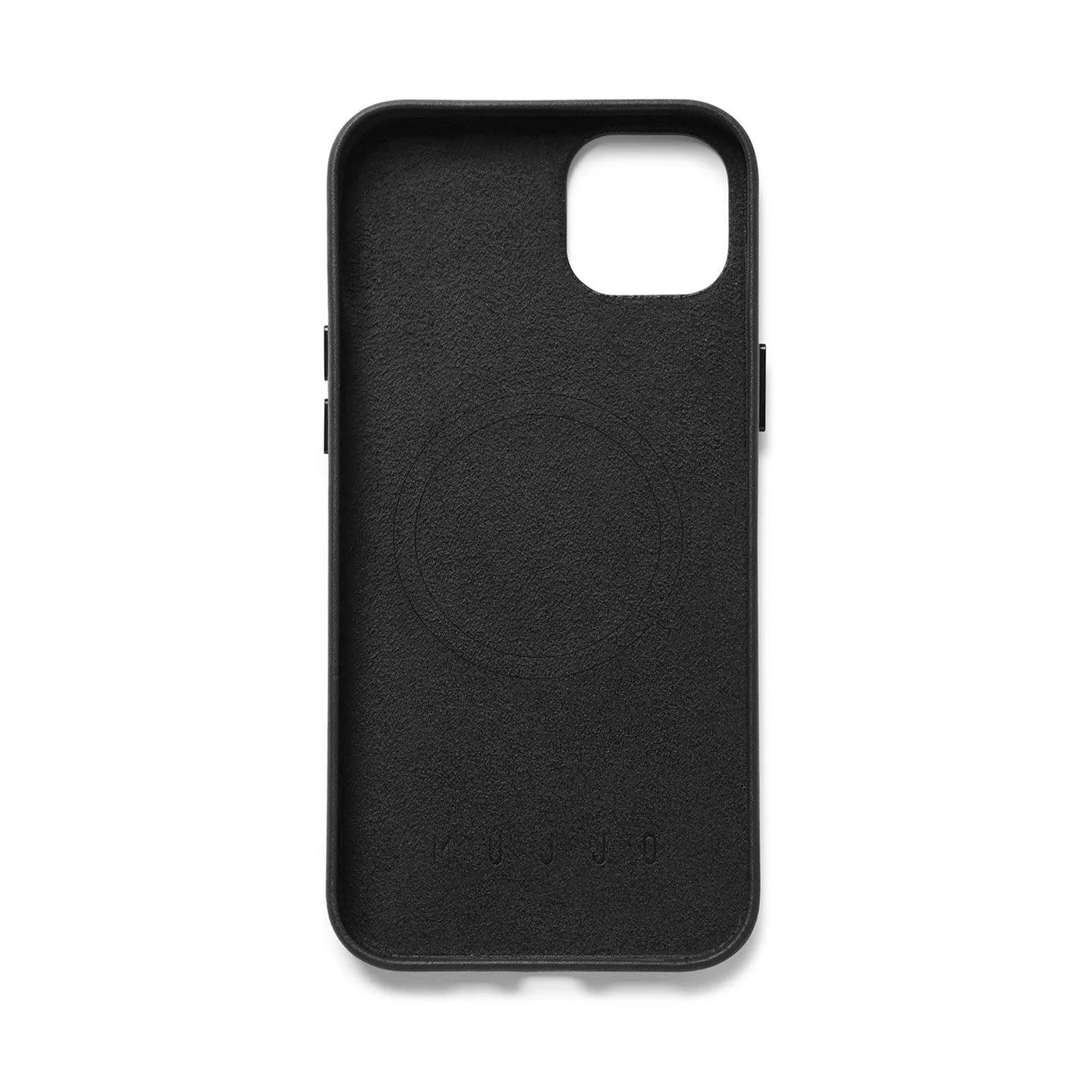 Mujjo Full Leather Case, iPhone 14 Plus, MagSafe -suojakuori, Musta