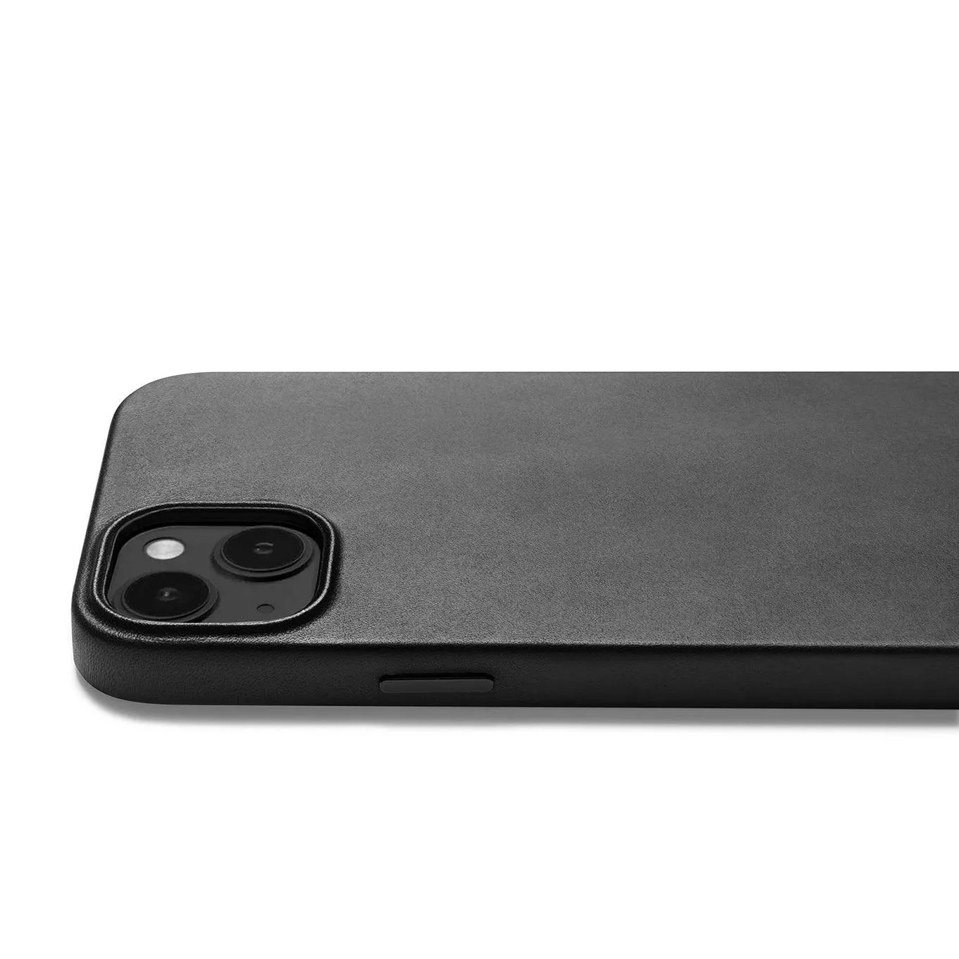 Mujjo Full Leather Case, iPhone 14 Plus, MagSafe -suojakuori, Musta