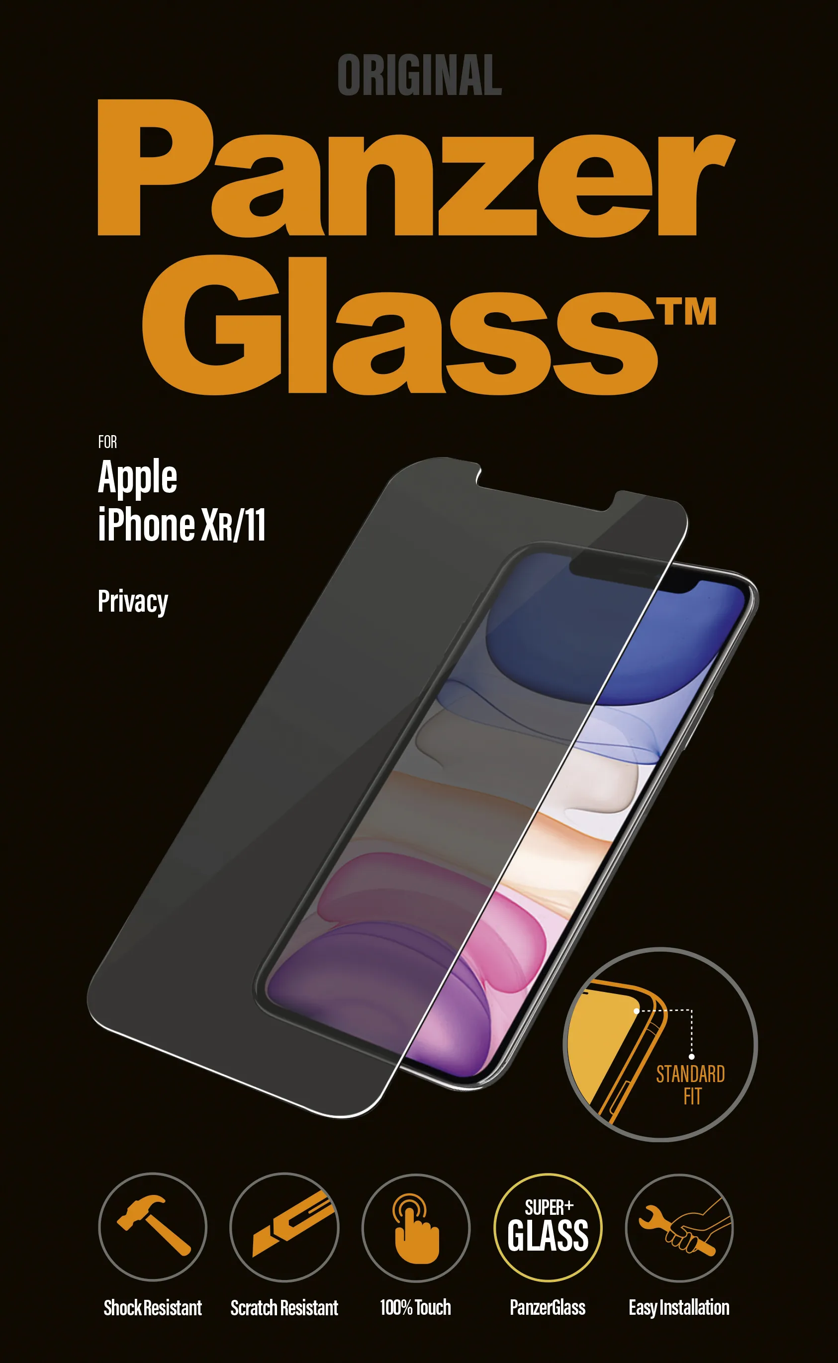 PanzerGlass Privacy Glass, iPhone XR - Screen Glass