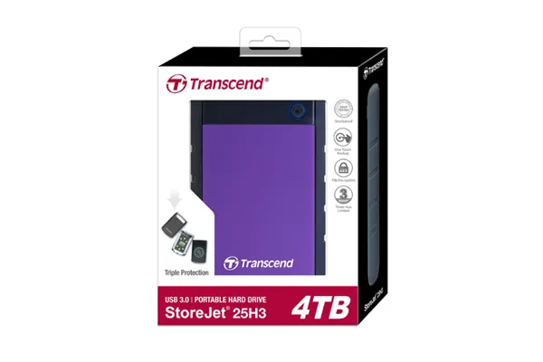 Transcend StoreJet 25H3 4 Tt -ulkoinen kovalevy, Purppura