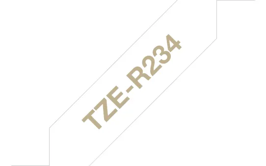 BROTHER TZER234 12 GOLD ON WHITE RIBBON