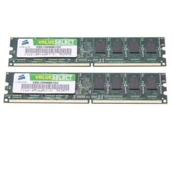 Corsair 2GB (2x1GB) Value Select, DDR2 667MHz - vihre&auml;