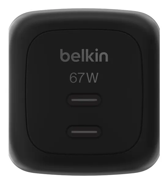Belkin BoostCharge Pro 2-Port USB-C GaN 67 W - Wall charger, black