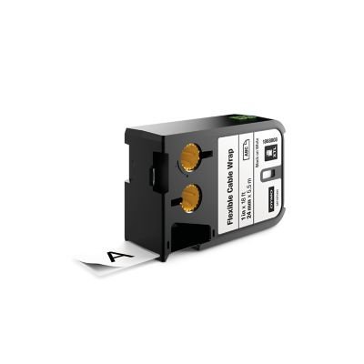 DYMO XTL Flexibel kabellindning/m&auml;rktejp, 24 mm, svart p&aring; vit