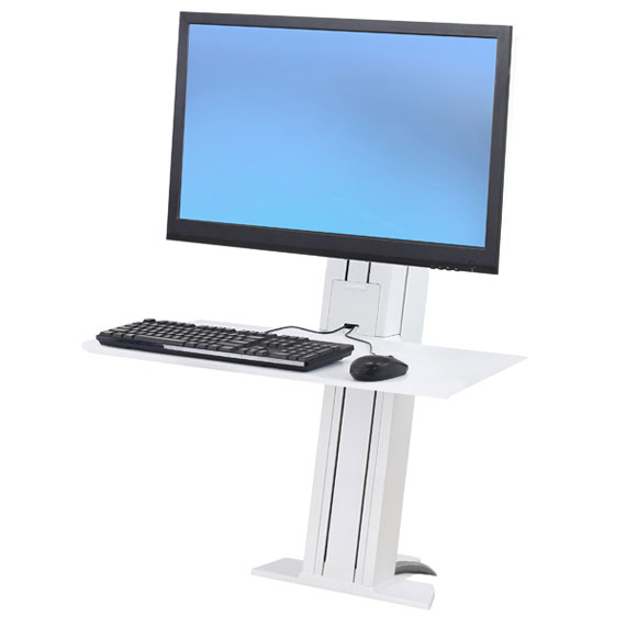 ERGOTRON WorkFit-SR 1 MonitorFit-Stand Desktop Workstation Short Surface white