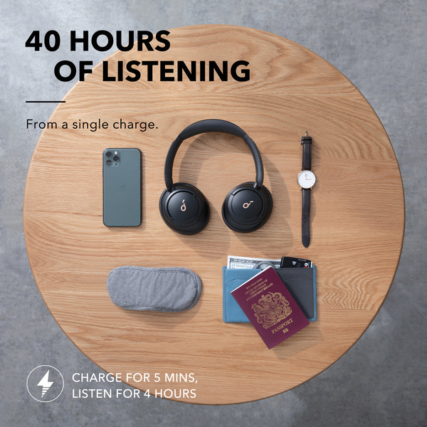 Anker Soundcore Q30 ANC -langattomat kuulokkeet, Musta