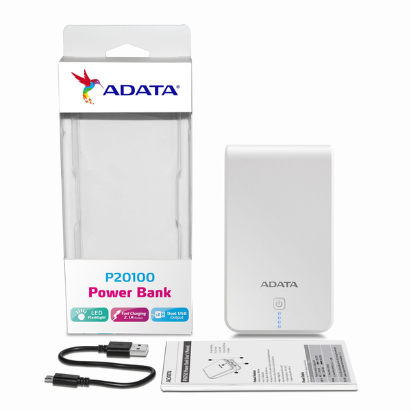 ADATA P20100 Power Bank 20100mAh WH/BL