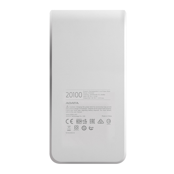 ADATA P20100 Power Bank 20100mAh WH/BL