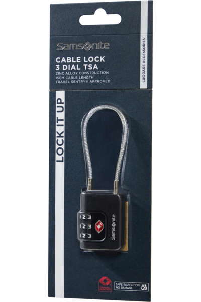 Samsonite TA Revolution Cablelock 3-Dial TSA resvajerl&aring;s, svart