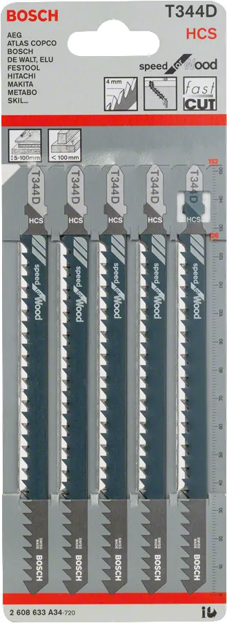 Bosch speed for Wood T 344 D Stiksavsklinge Stiksav