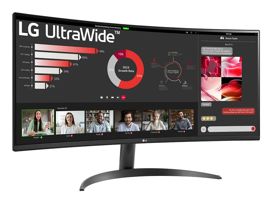 LG UltraWide 34WR50QK-B 34" UWQHD, VA -kaareva näyttö