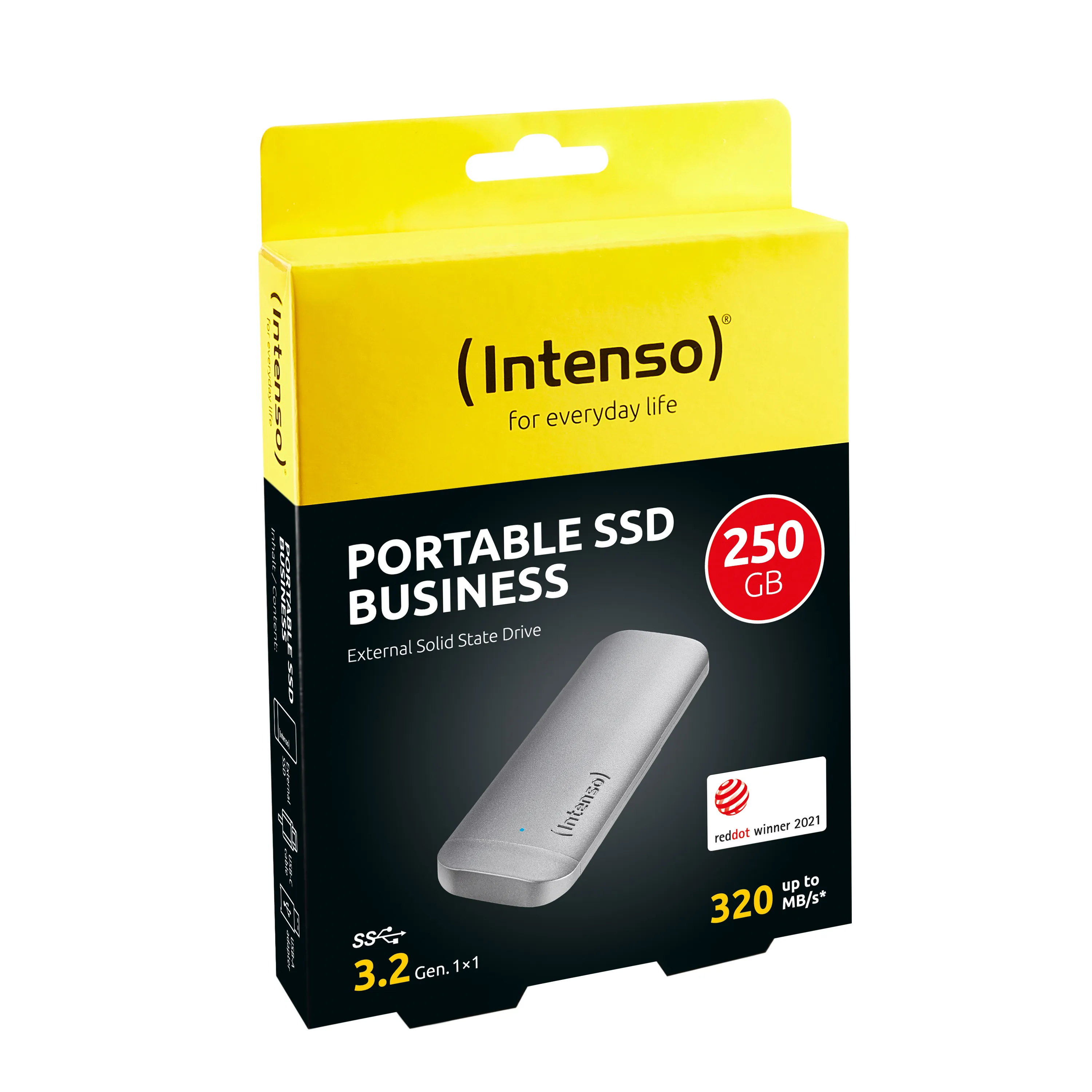 Intenso Business Portable 250 Gt USB-C -ulkoinen SSD, Antrasiitti