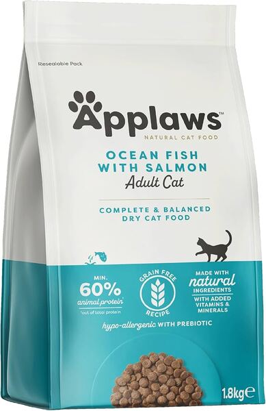 Applaws Ocean Fish with Salmon, Dry food for cats, Adult, Grain-free, Hypoallergenic, 1.8kg