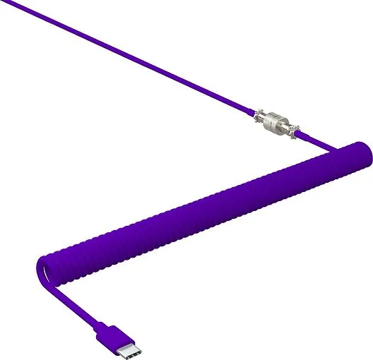 Xtrfy Cable, USB-C to USB-A w. connector, Coiled, Braided, Purple