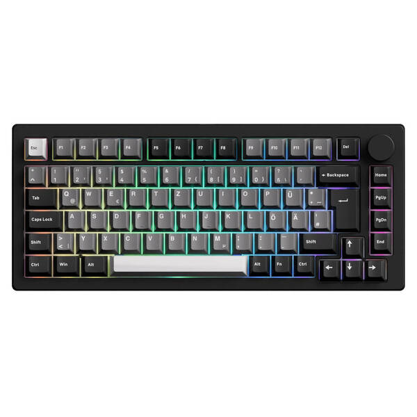 AKKO Monsgeek M1 V5 VIA Wireless Mechanical Keyboard, Akko Rosewood, Black & Silver