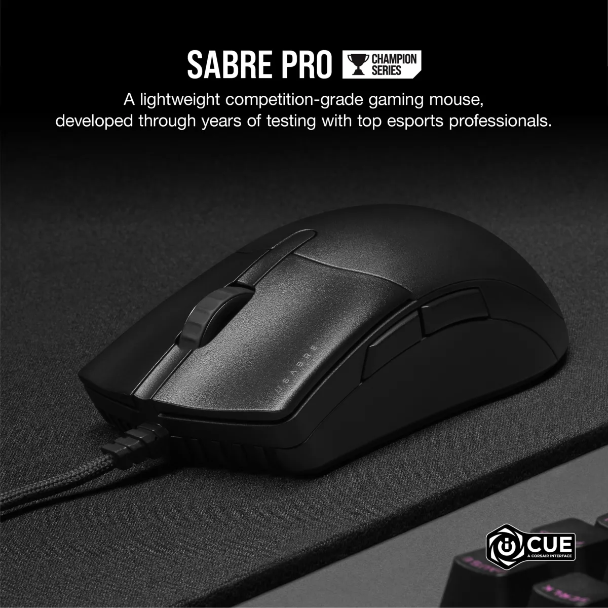 Corsair Sabre Pro Champions - spelmus, svart