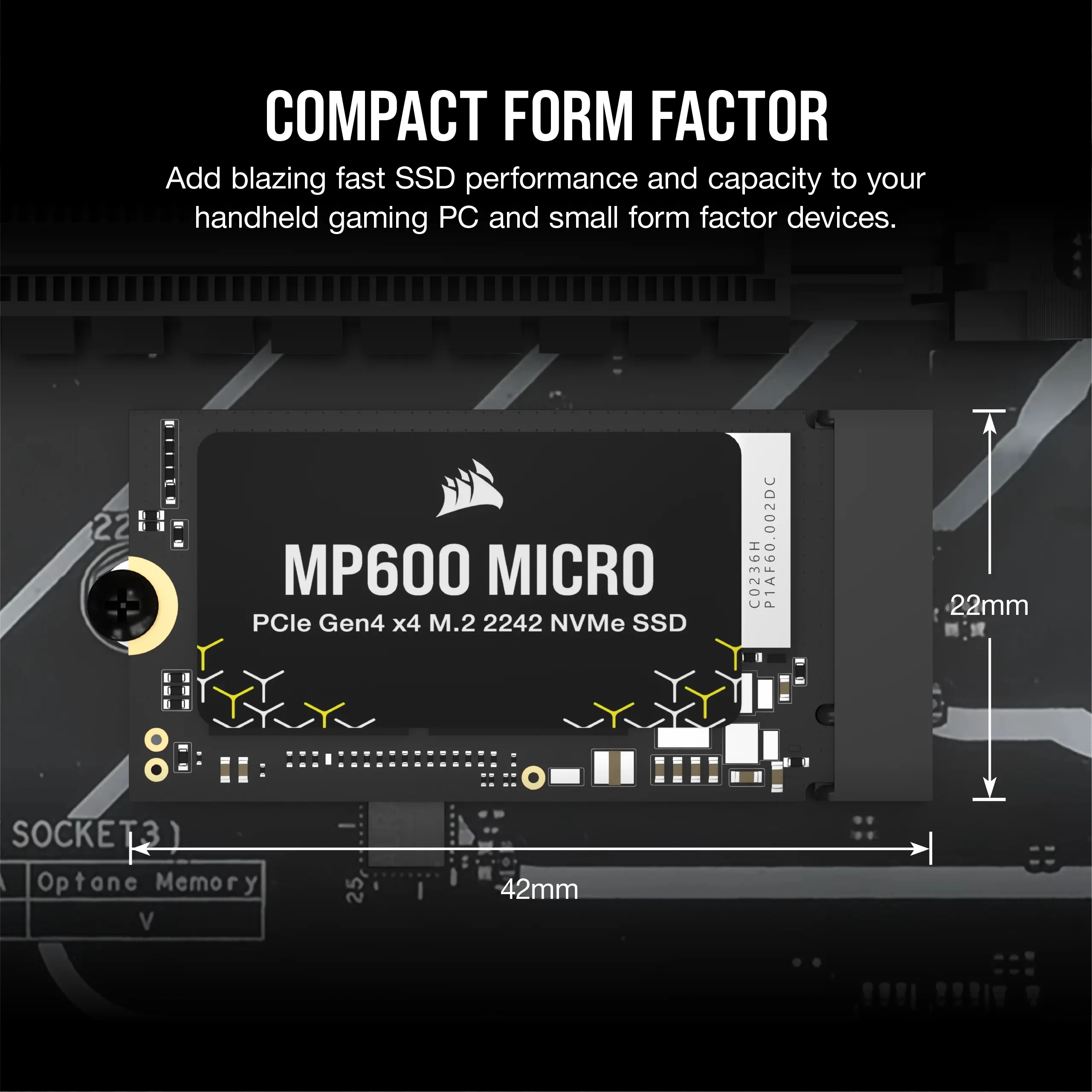 Corsair MP600 MICRO 2TB, PCIe 4.0, M.2 - SSD