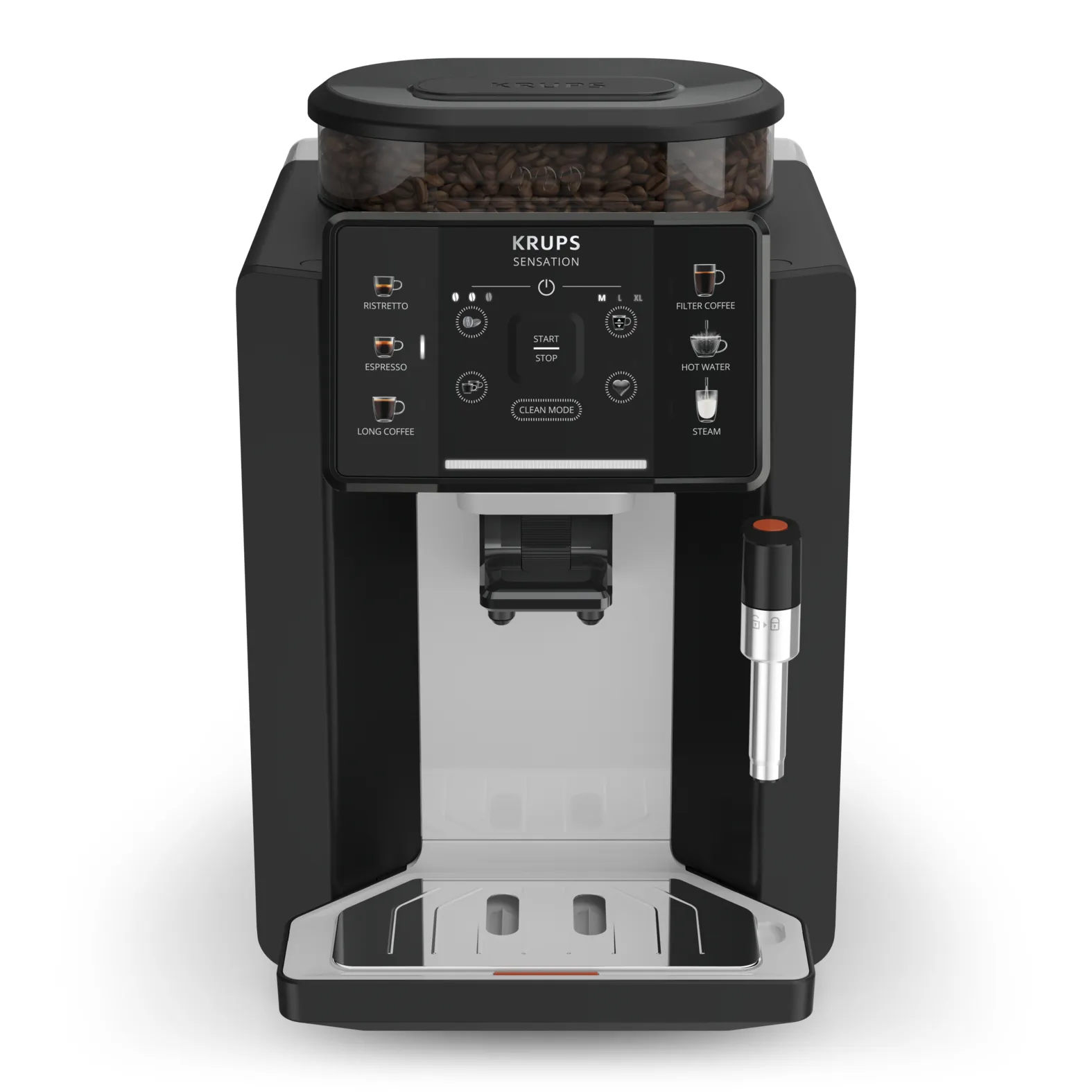 KRUPS Sensation C90 EA910A helautomatisk espressomaskin, svart, krom