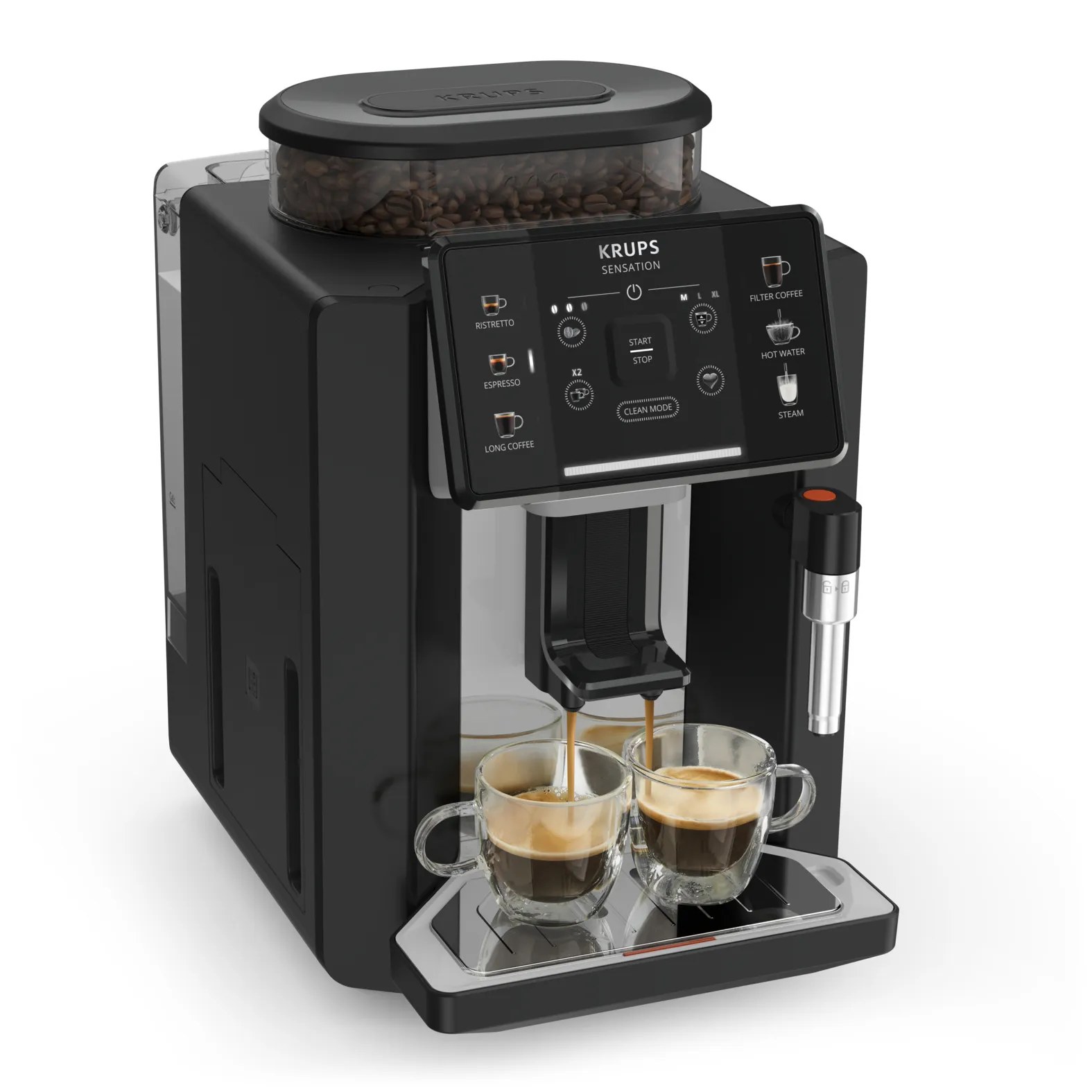 KRUPS Sensation C90 EA910A helautomatisk espressomaskin, svart, krom