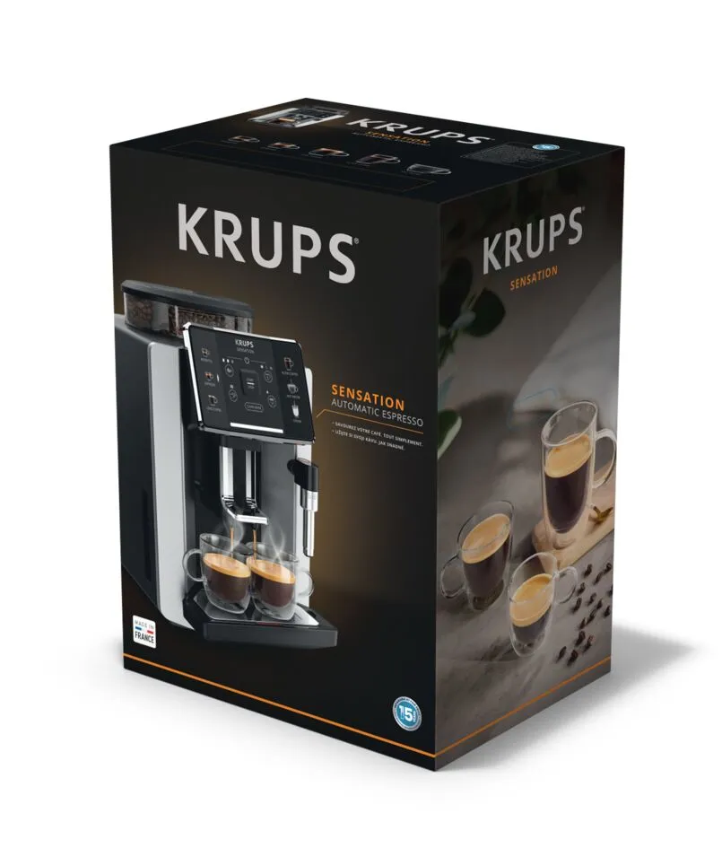 KRUPS Sensation C90 EA910A helautomatisk espressomaskin, svart, krom