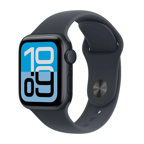 Apple Watch SE 3 (GPS) 40 mm keskiyö alumiinikuori ja urheiluranneke, S/M