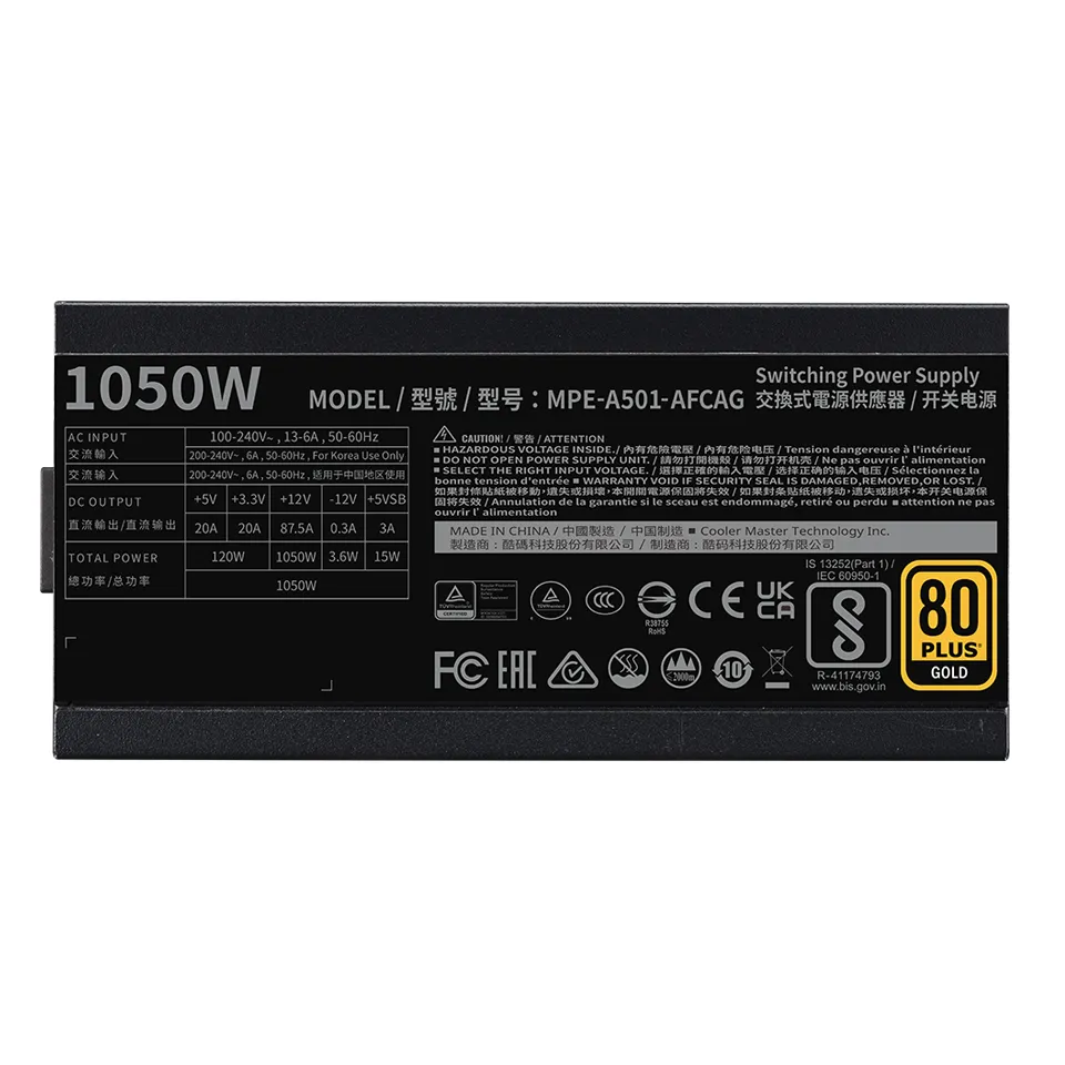 Cooler Master MWE V2 ATX 3.1 1050W - Power supply, 80 Plus Gold