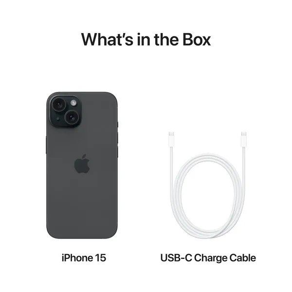 Apple iPhone 15 512 Gt -iOS-puhelin, Musta