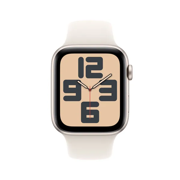 APPLE Watch SE GPS + Cellular 44mm Starlight Aluminium Case with Starlight Sport Band - S/M