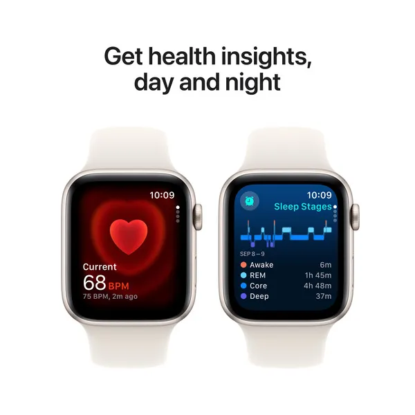APPLE Watch SE GPS + Cellular 44mm Starlight Aluminium Case with Starlight Sport Band - S/M