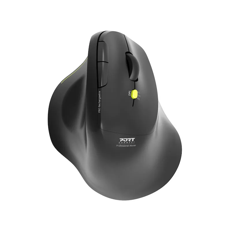 PORT Designs PD-910200 tr&aring;dl&ouml;s ergonomisk mus, svart