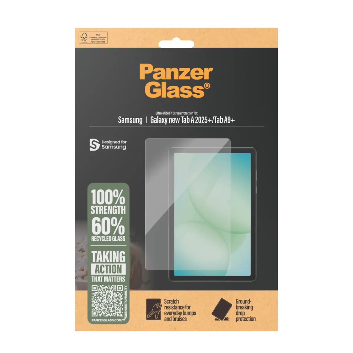 PanzerGlass Ultra-Wide Fit Galaxy Tab A11+ / Tab A9+ -panssarilasi