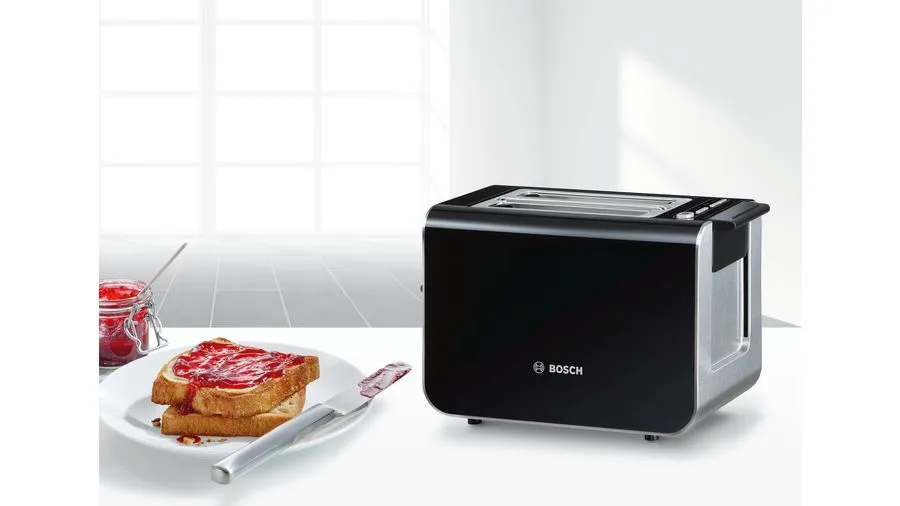 Bosch Styline TAT8613 - toaster, 2 slices, black/steel