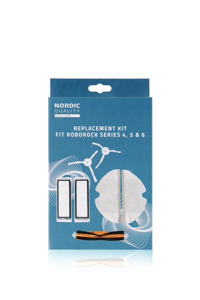 Nordic Quality TS-203 -vaihtosarja Roborock 4-, 5- ja 6-sarjoille, valkoinen