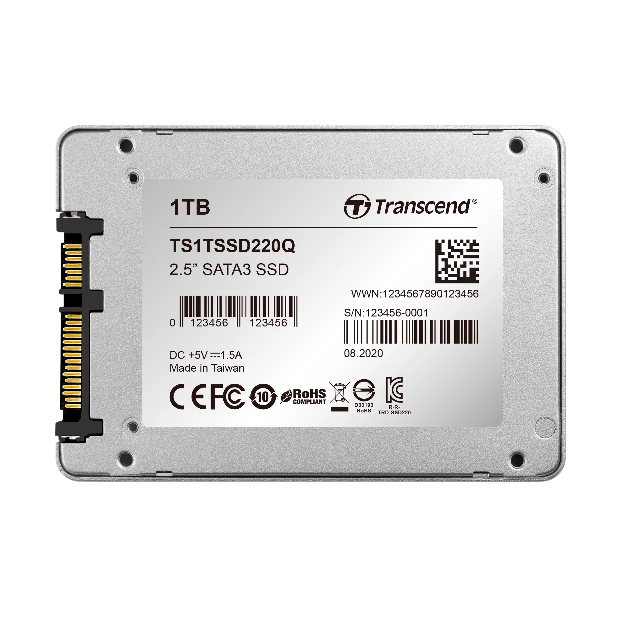 Transcend SATA III 6Gb/s SSD220Q 1TB 1TB, SATA III, 2.5" - SSD