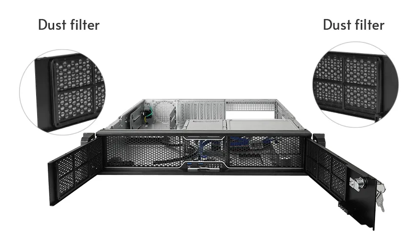 Chieftec UNC-209S-B-OP 2U Rackmount Case, Black