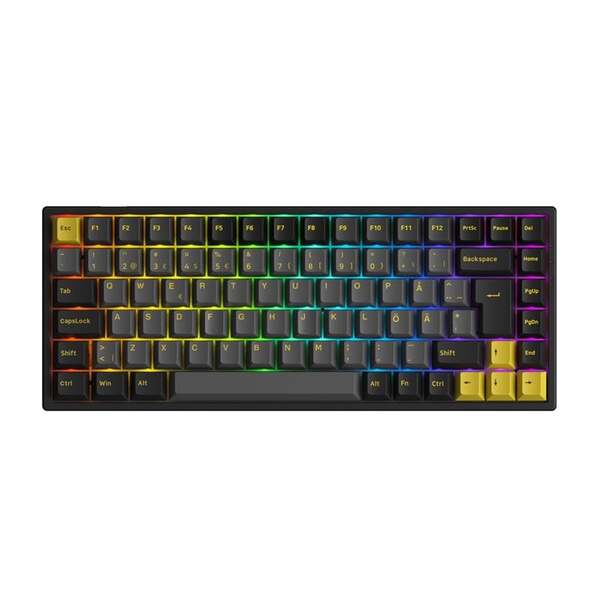 Akko 3084B 75%, CS Silver, black/gold - wireless mechanical keyboard