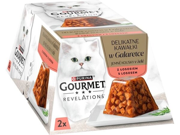 Purina Gourmet Revelations Salmon, Wet food for cats, Adult, 2 x 57g