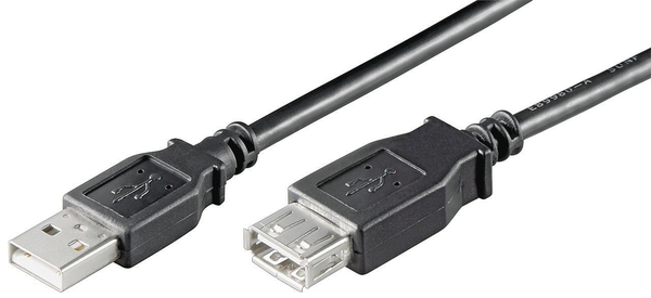 Qbulk USB 2.0 Jatkokaapeli USB A uros/naaras, 5m, musta BULK