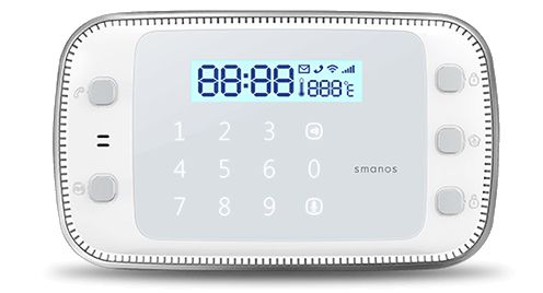 Smanos X500, GSM-/SMS-h&auml;lytysj&auml;rj. kotik&auml;ytt&ouml;&ouml;n, iOS/Android, valk.