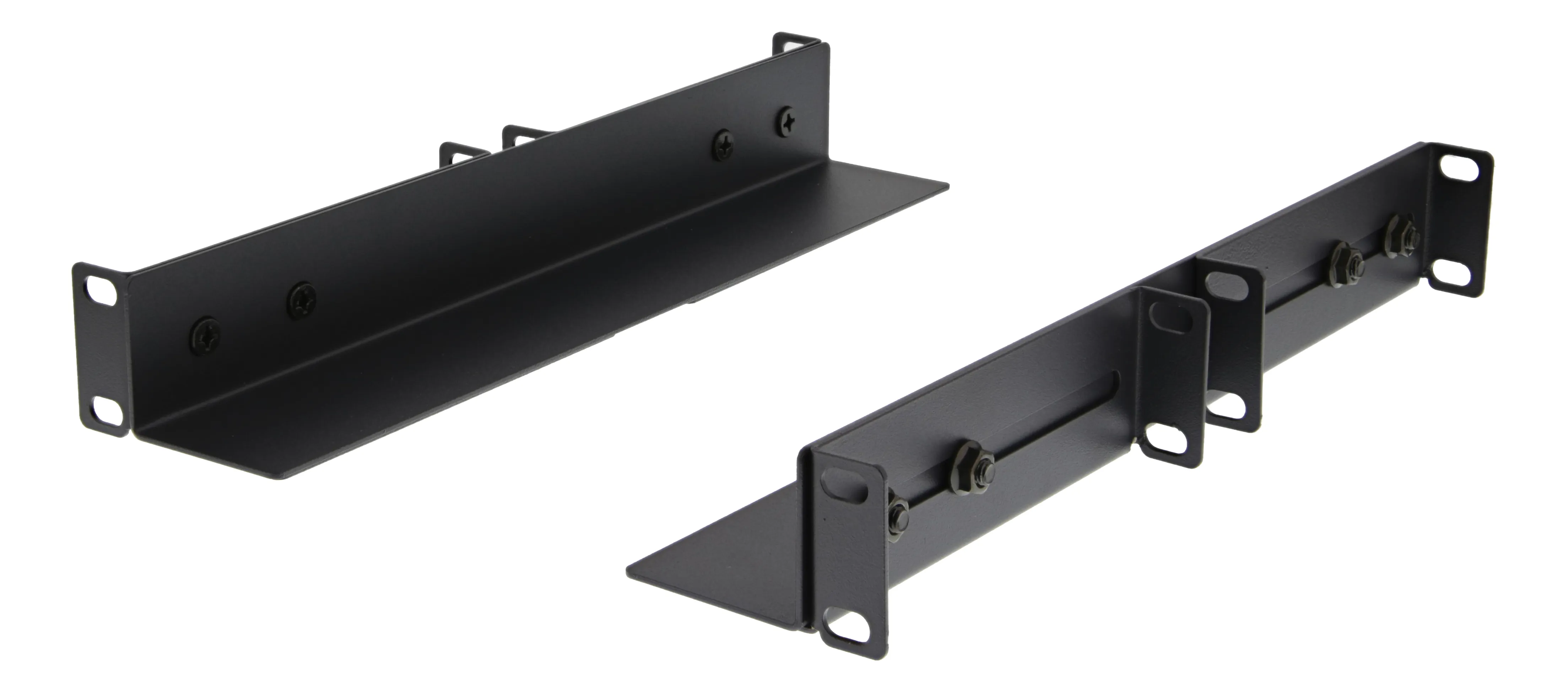 DELTACO st&auml;llbar L-profil f&ouml;r rack, 309 mm, 45-60 djup