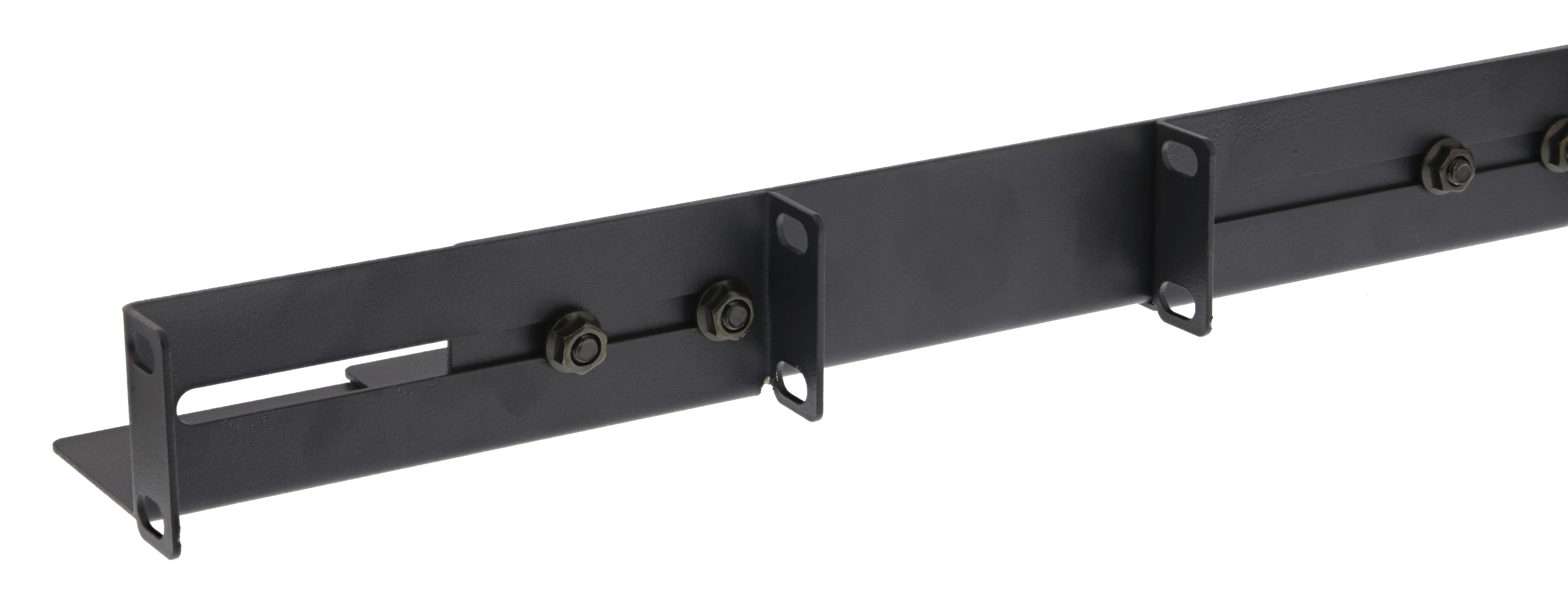 DELTACO st&auml;llbar L-profil f&ouml;r rack, 309 mm, 45-60 djup
