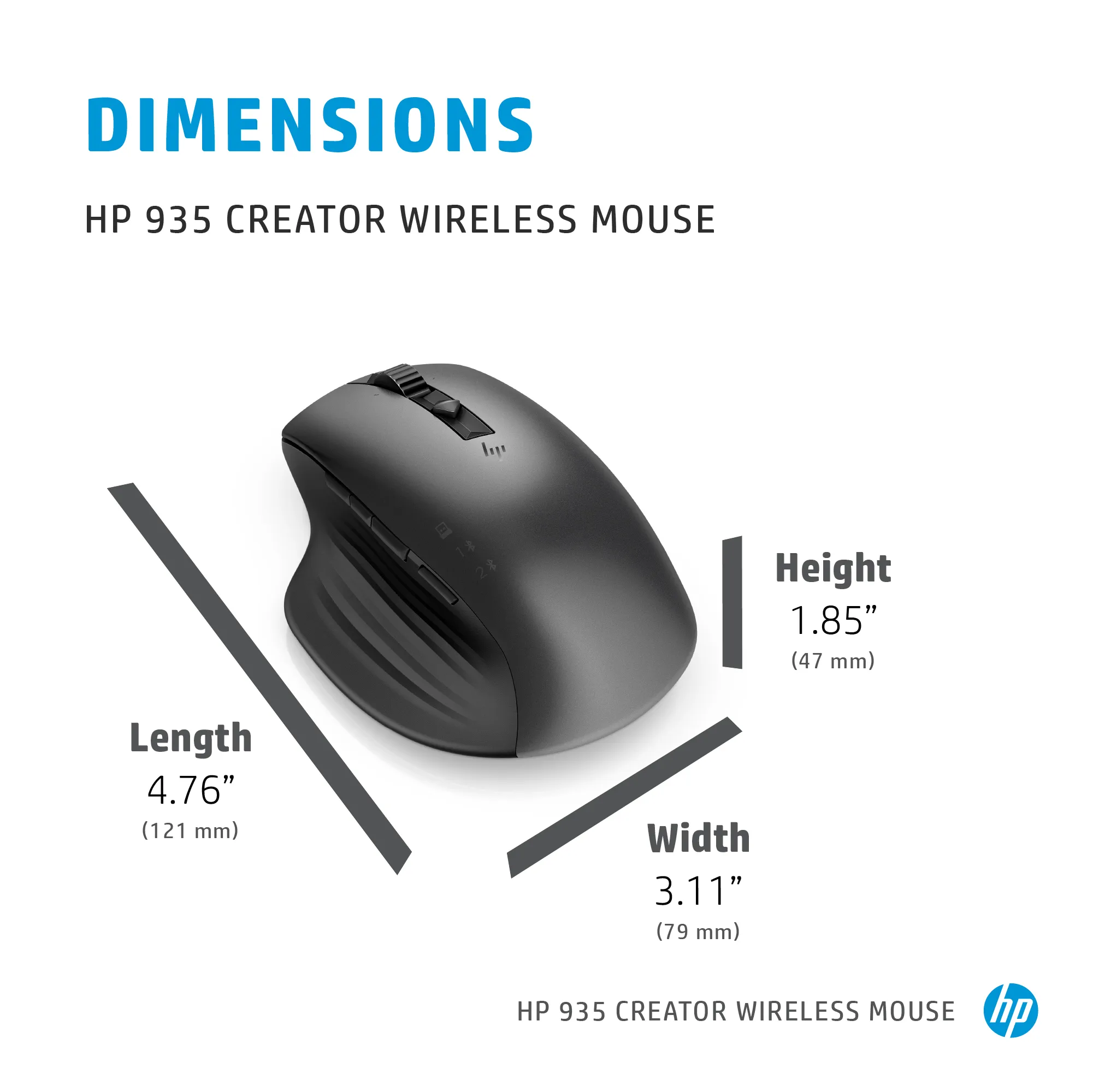 HP 935 Creator Wireless Mouse - mouse, Black