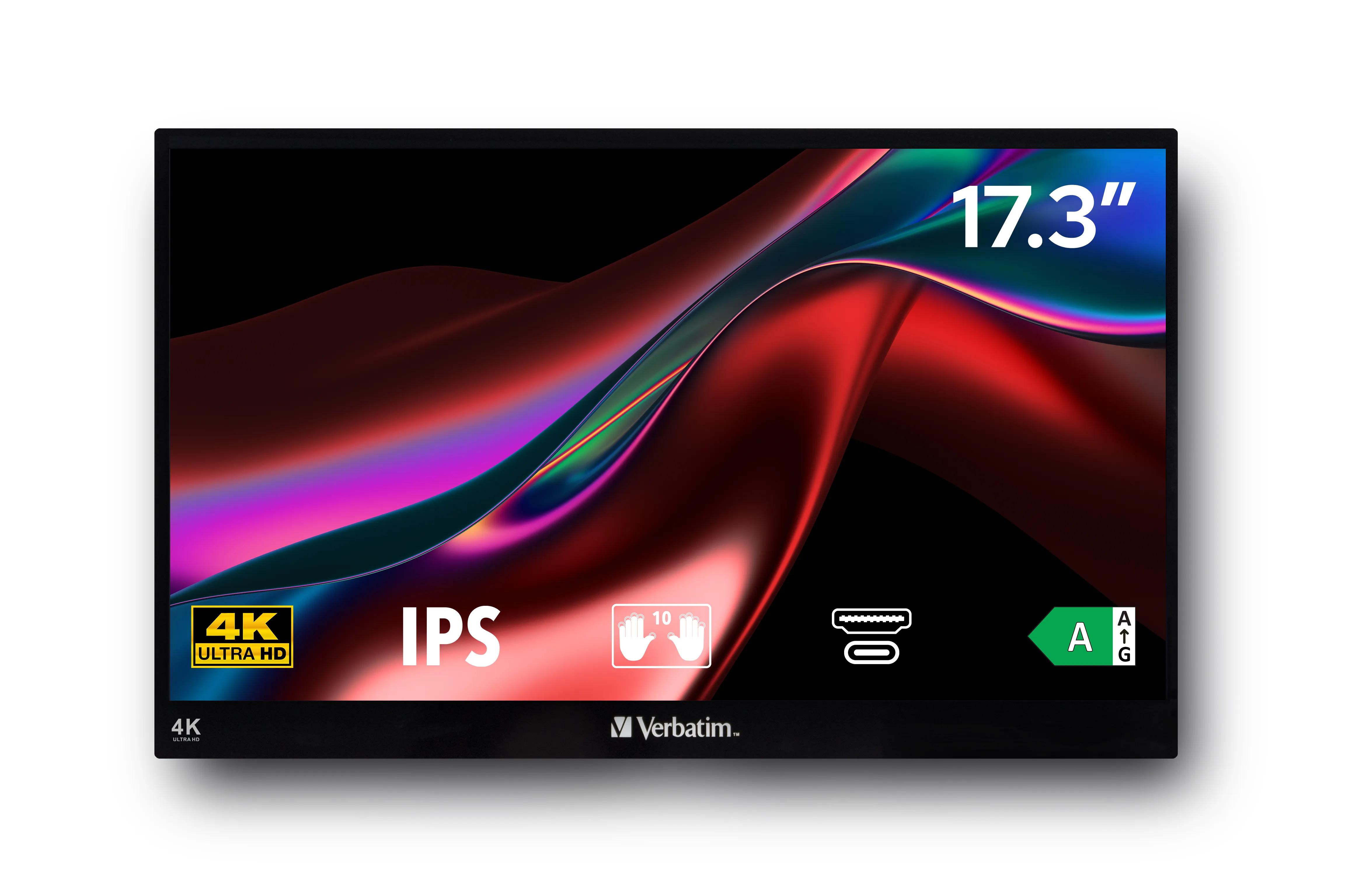 Verbatim 17.3" PMT-17-4K. 4K Touchscreen, HDMI, 2xUSB-C, IPS - monitor